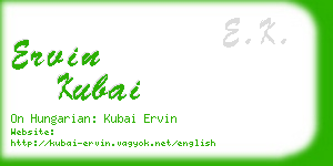 ervin kubai business card